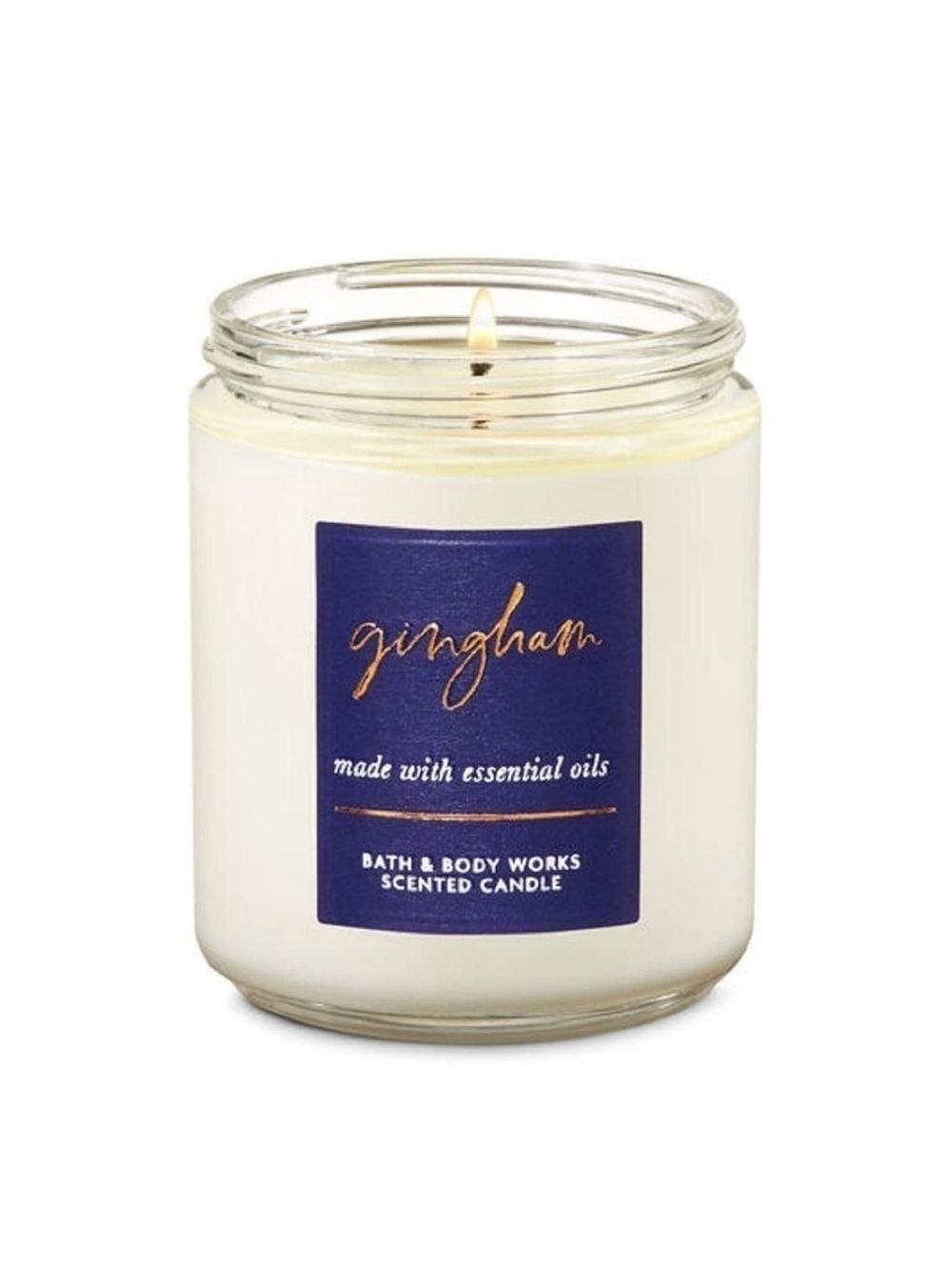 GINGHAM SINGLE WICK CANDLE